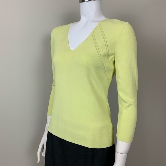 Adrienne Vittadini Celadon V-Neck Sweater M - Picture 4 of 8